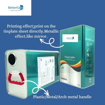 خرید قوطی فلزی مربع 5 لیتری، قوطی های خالی گالن رنگ برای سخت کننده پوشش نازک تر online manufacture