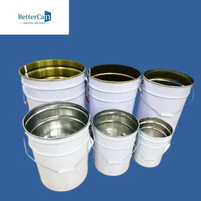 خرید سطل سفید فلزی 20 لیتری، سطل فلزی 5 گالن با درب قفل کننده online manufacture