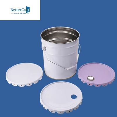 کیفیت  Resealable Metal Paint Pail Bucket Metal Five Gallon Bucket With Handle Lid کارخانه