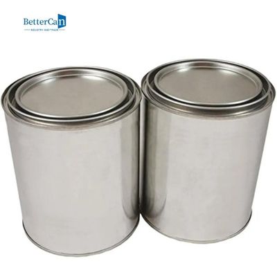 خرید قوطی رنگ فلزی خالی 2 پینتی با درب، سطل رنگ قلع اندازه کوارت online manufacture