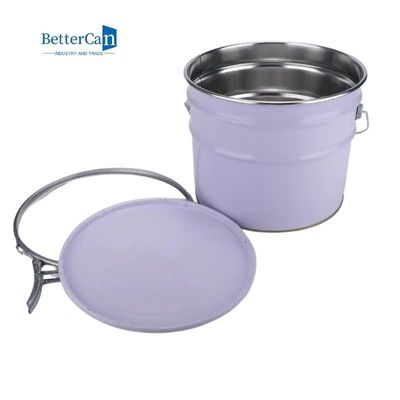 خرید قوطی رنگ تزئینی سفید سطل فلزی 5 گالن با درب دارای تاییدیه ISO9001 online manufacture