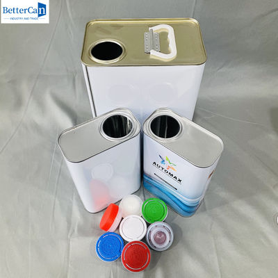 خرید 1 لیتر قوطی های قوطی مستطیل خالی با کاپ پلاستیکی 500 میلی لیتر ظرف فلزی گرد online manufacture