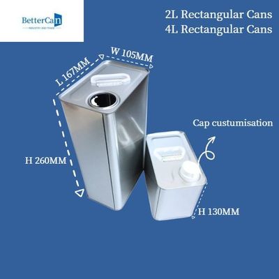 قوطی های خالی رنگ صنعتی ظروف حلبی مستطیلی چهار لیتری