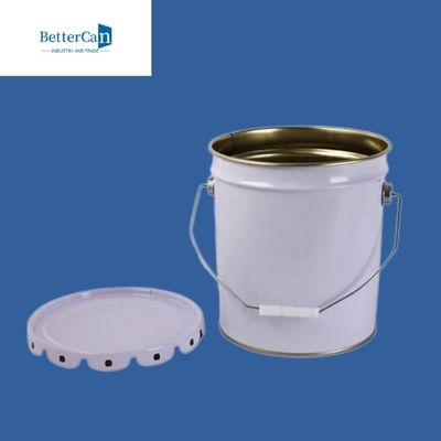 سطل فولادی سفید 5 گالن، بازیافت قوطی های رنگ قدیمی برای بسته بندی پوشش دریایی