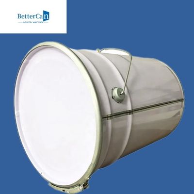 سطل سفید فلزی 20 لیتری، سطل فلزی 5 گالن با درب قفل کننده