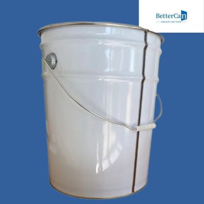 سطل رنگ گرد 10 لیتری 0.28 میلی متری خالی با درب گل دار