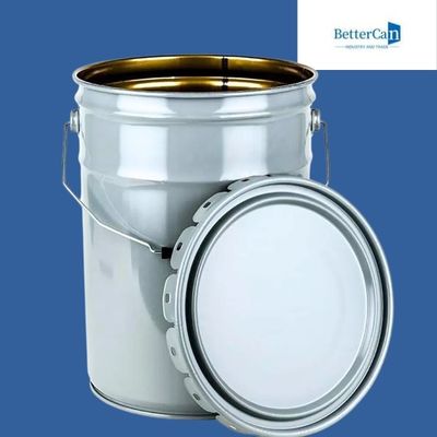سطل رنگ فلزی سفارشی 20 لیتری رنگ شیمیایی بیرونی قوطی با درب گل