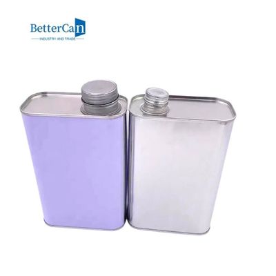 قوطی حلبی مربعی 1 لیتری 26 میلی متری رنگ آمیزی قوطی های حلبی که به راحتی برای روغن موتور باز می شوند