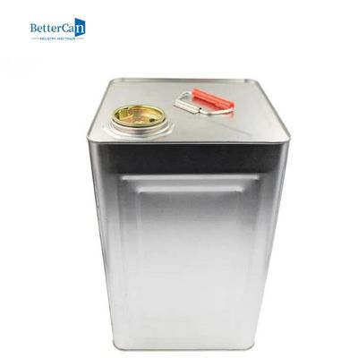 قوطی رنگ نقره ای خالی سطل های فلزی مربعی 18 لیتری 20 لیتری گیج 0.28-0.35 میلی متر