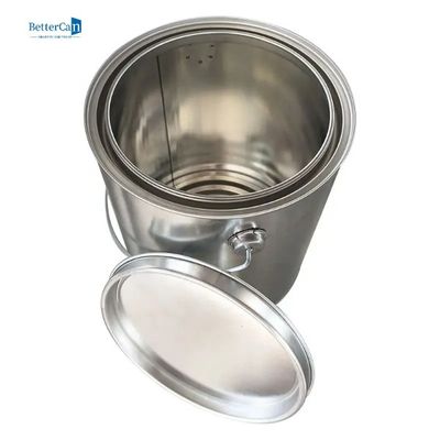 قوطی رنگ فلزی خالی 2 پینتی با درب، سطل رنگ قلع اندازه کوارت