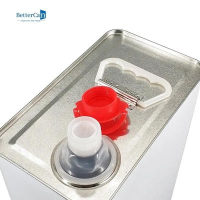 قوطی حلبی مربعی خالی قوطی رنگ پرایمر مستطیلی 2 لیتری با درب فشار مواد قلع