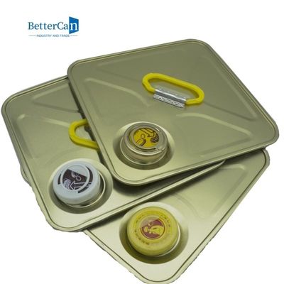 قطعات قوطی حلبی مربعی 18 لیتری 20 لیتری L237*W237 با دسته / درپوش سفارشی