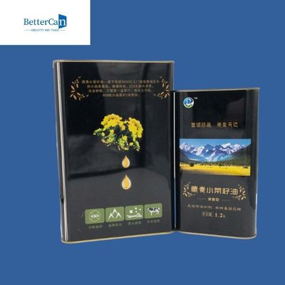 قوطی قلع روغن زیتون فلزی مربع مستطیلی سفارشی قوطی روغن نخل 1 گالن