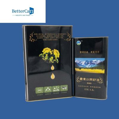 قوطی قلع روغن زیتون فلزی مربع مستطیلی سفارشی قوطی روغن نخل 1 گالن