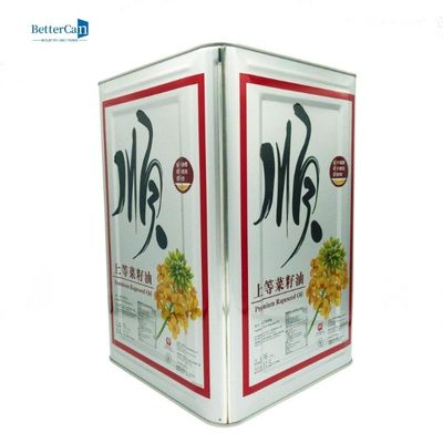 قوطی قلع روغن آشپزی 10 لیتری، ظرف قلع مستطیلی خالی 16 لیتری