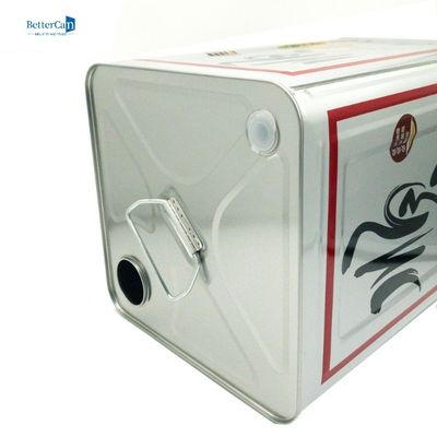 قوطی قلع روغن زیتون 10 لیتری قوطی قلع روغن نخل درجه غذا با کشش حلقه پلاستیکی