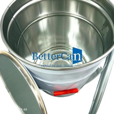 سطل رنگ سفید 5 لیتری سطل قلع فلزی 5 گالن با حلقه قفل