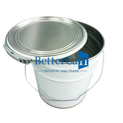 سطل رنگ سفید 5 لیتری سطل قلع فلزی 5 گالن با حلقه قفل