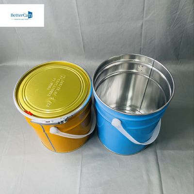 5 لیتر سطل مخروطی با چاپ رنگ فلزی دستگیره ظرف رنگ