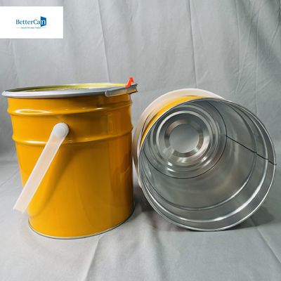 0سطل فلزی رنگ سفید 35 میلی متری با دسته 5 لیتر